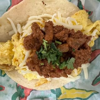 Egg & Cheese Taco with Brisket
