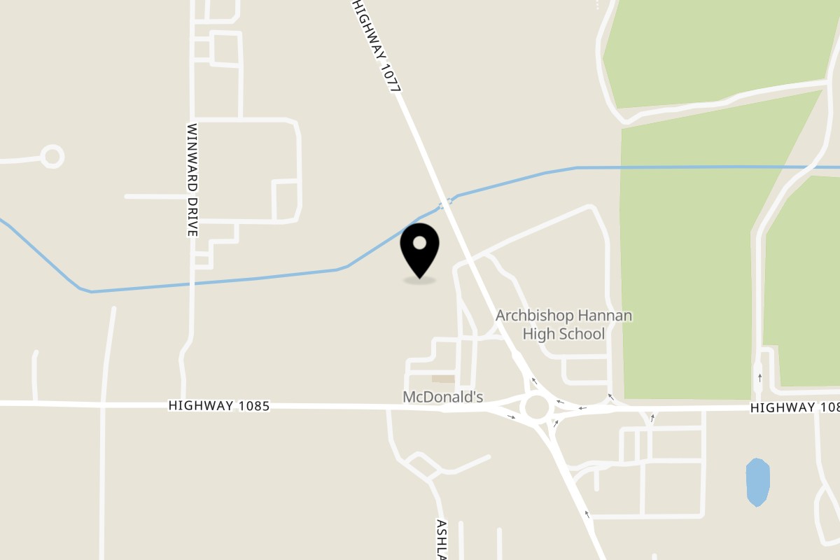 Map showing the location of Uno Dos Tacos Covington on 71331 Louisiana 1077 in Covington